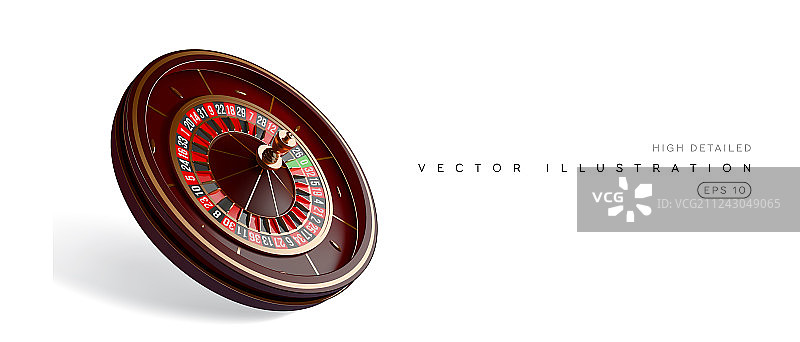 白色背景上的赌场轮盘赌轮图片素材