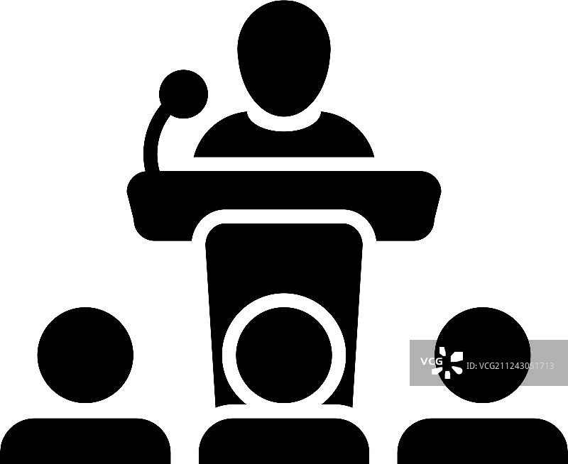 在讲台上演讲的男性图片素材