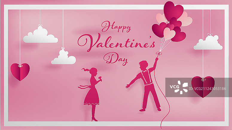 情人节纸艺概念图片素材