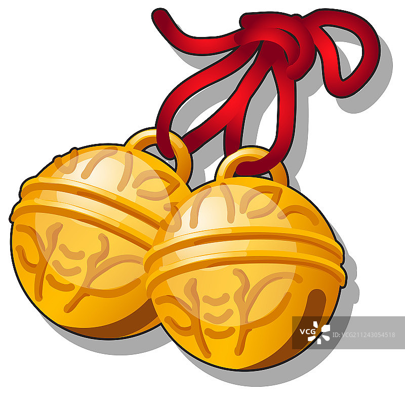 带有蜜蜂图案的金色叮当铃铛图片素材