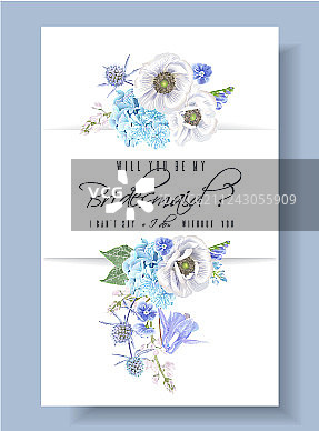 蓝色伴娘卡片图片素材