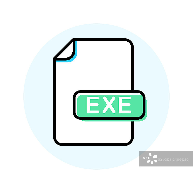 EXE文件格式扩展彩色线条图标图片素材
