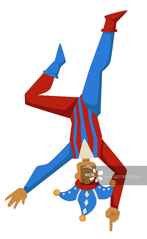 倒立的小丑或宫廷小丑图片素材