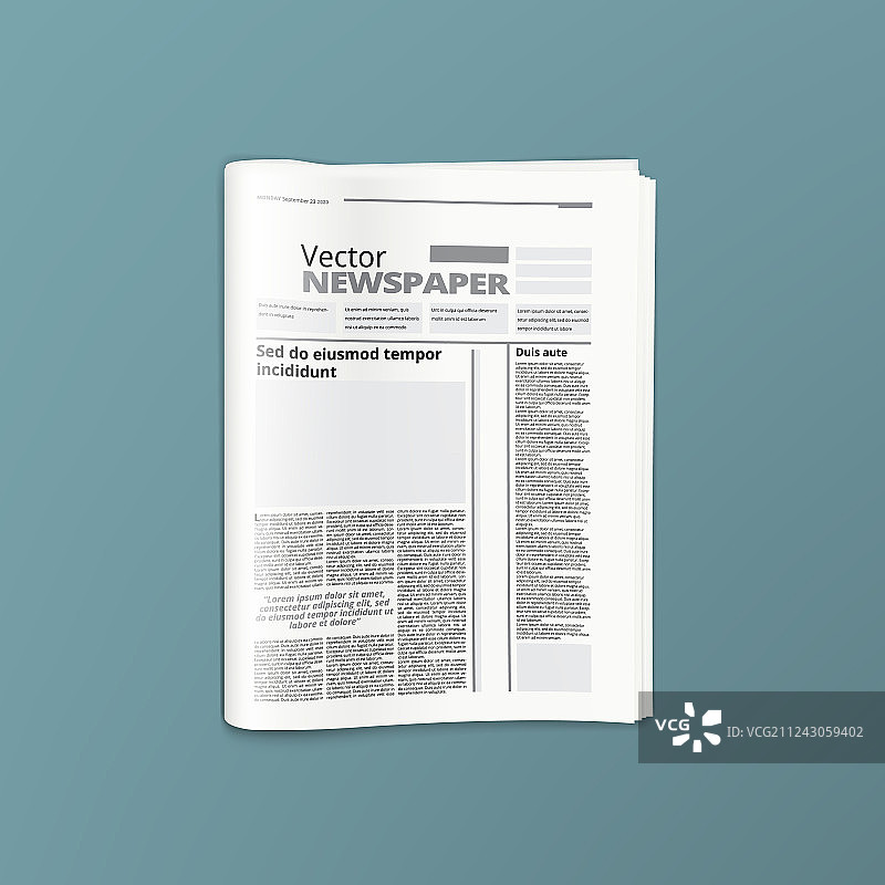 逼真报纸或新闻杂志摘要图片素材