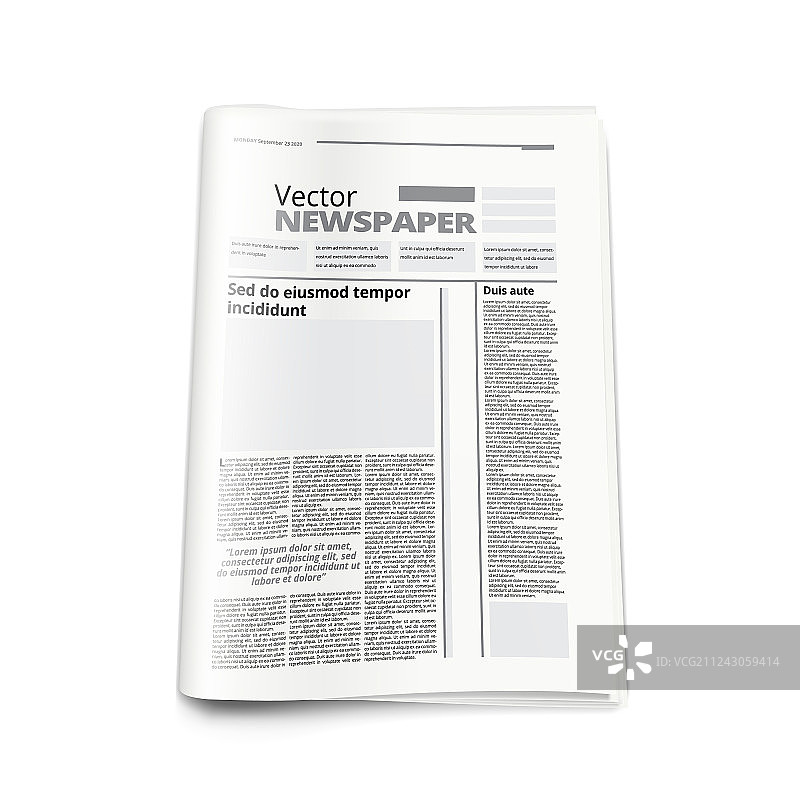 逼真报纸或新闻杂志摘要图片素材