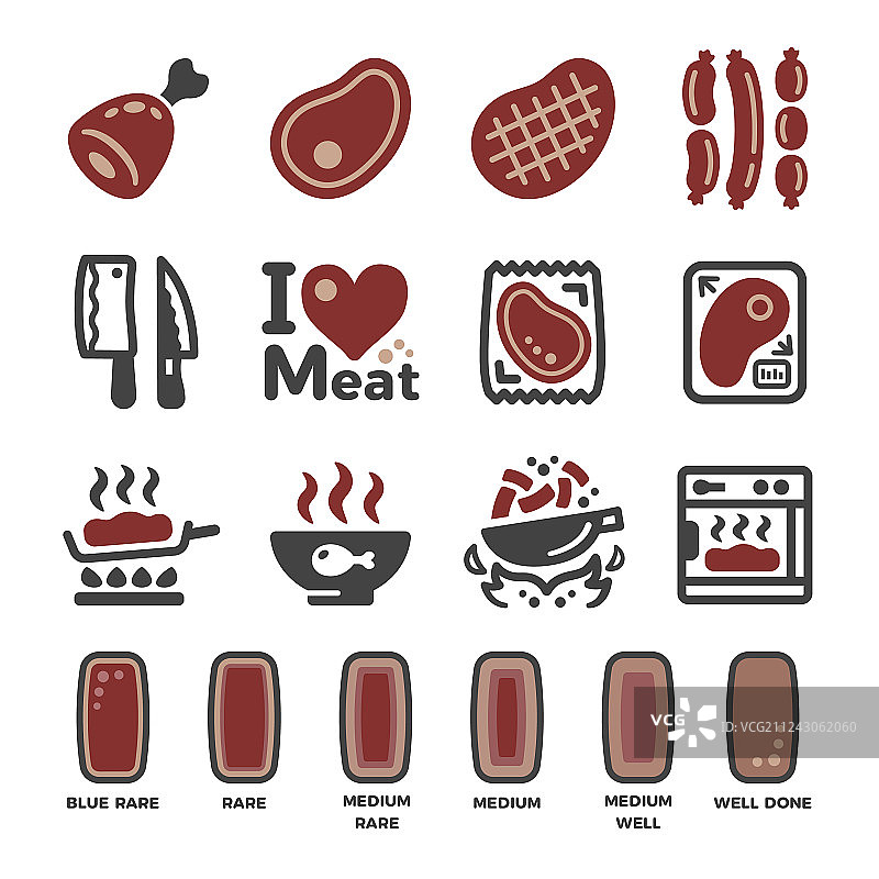 肉类图标合集图片素材
