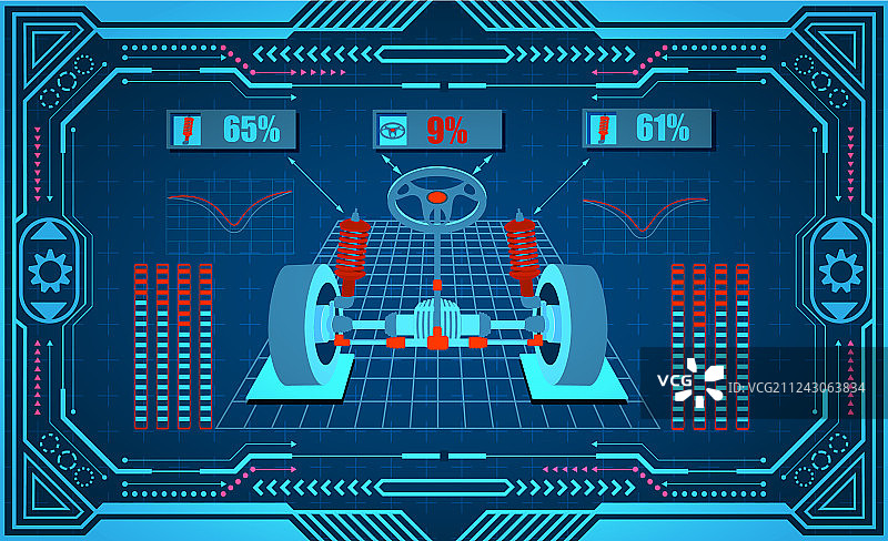 汽车服务图形界面风格化边框图片素材