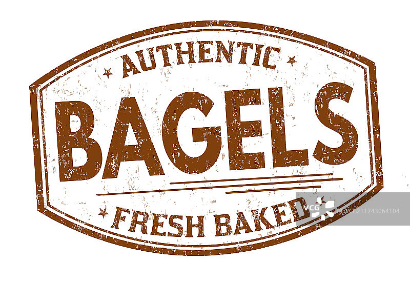 百吉饼复古橡胶印章图片素材