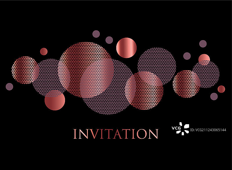 玫瑰金黑色抽象几何设计图片素材