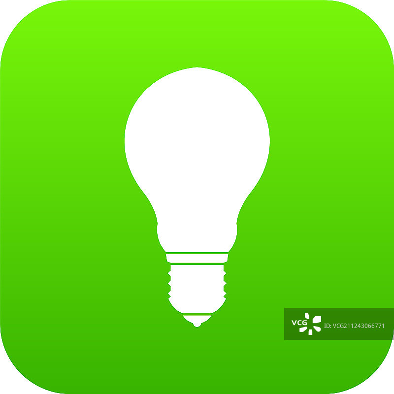 绿色数字灯泡图标图片素材