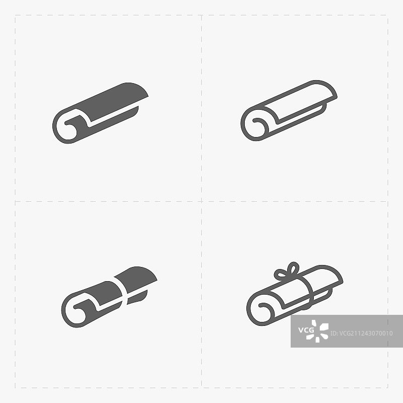 白色背景丝带卷轴图标图片素材