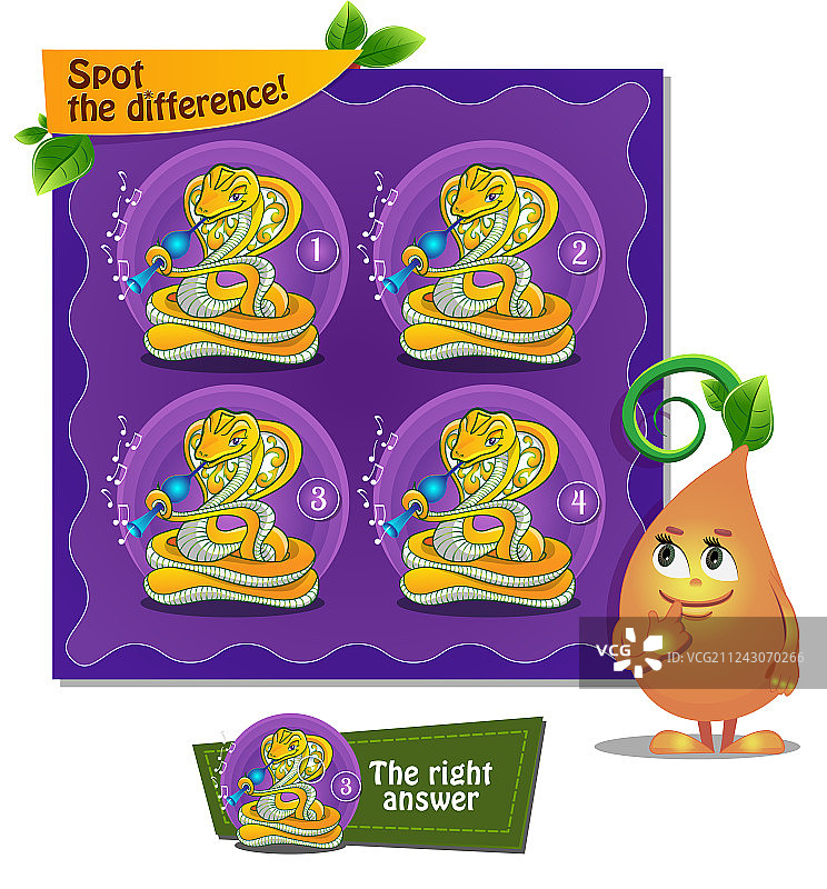 大家来找茬：蛇与长笛图片素材