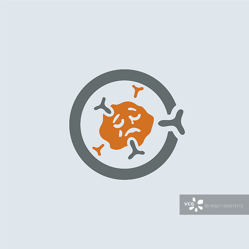 灰橙色免疫球蛋白圆形图标图片素材