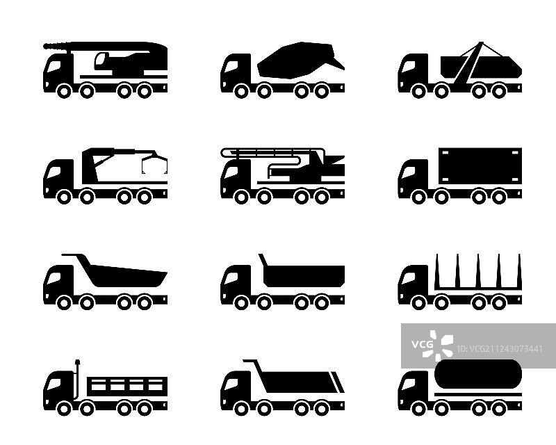 不同的工程卡车图片素材