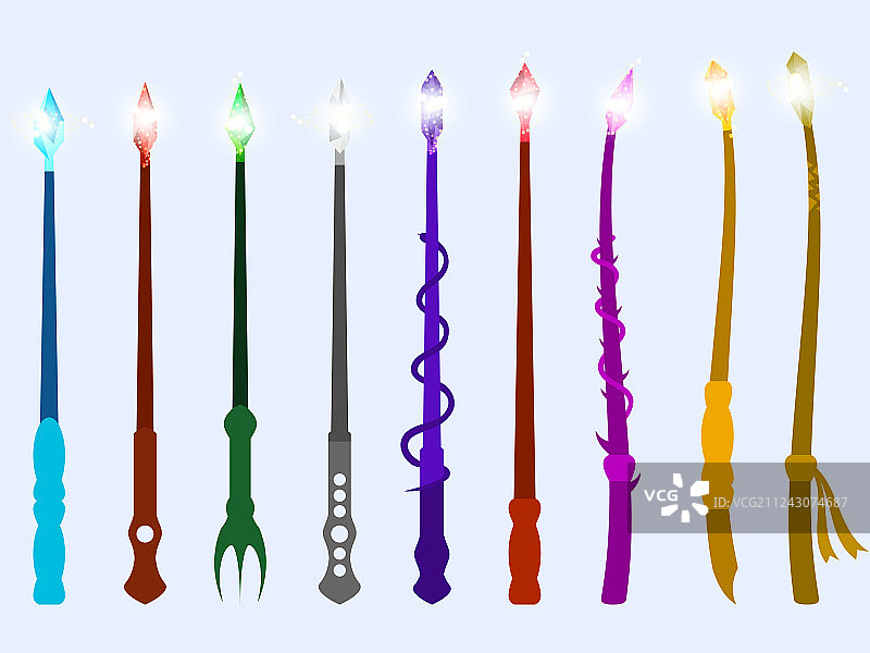 魔法棒、魔法水晶和魔法物品图片素材