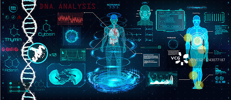 未来科技感HUD扫描医疗保健设计图片素材
