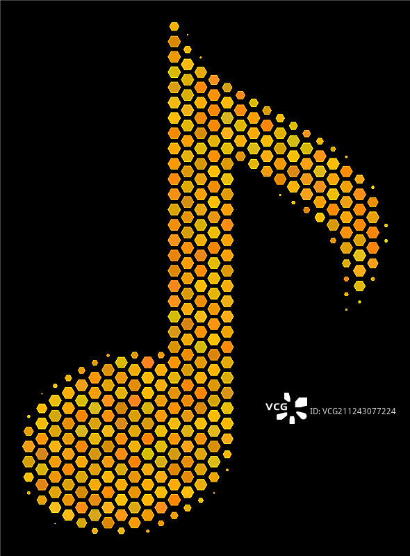 六边形半色调音符图标图片素材