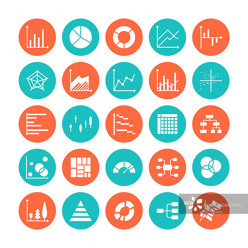 图表类型扁平字形图标图片素材