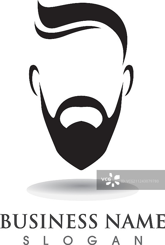 胡须黑发极客标志图片素材