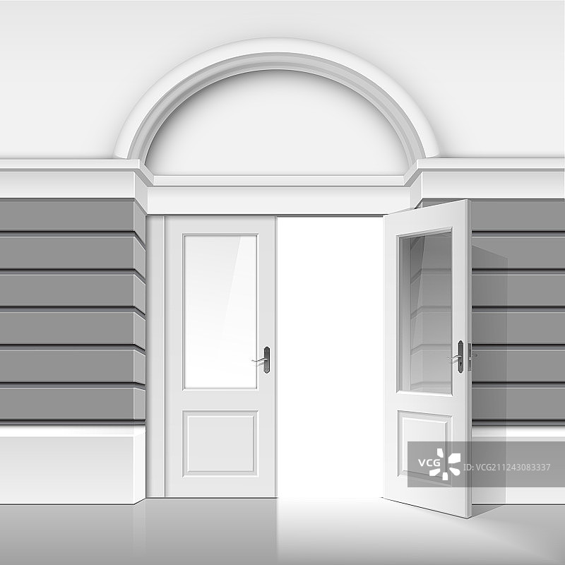 带有开放式玻璃门的商店博物馆精品店建筑图片素材