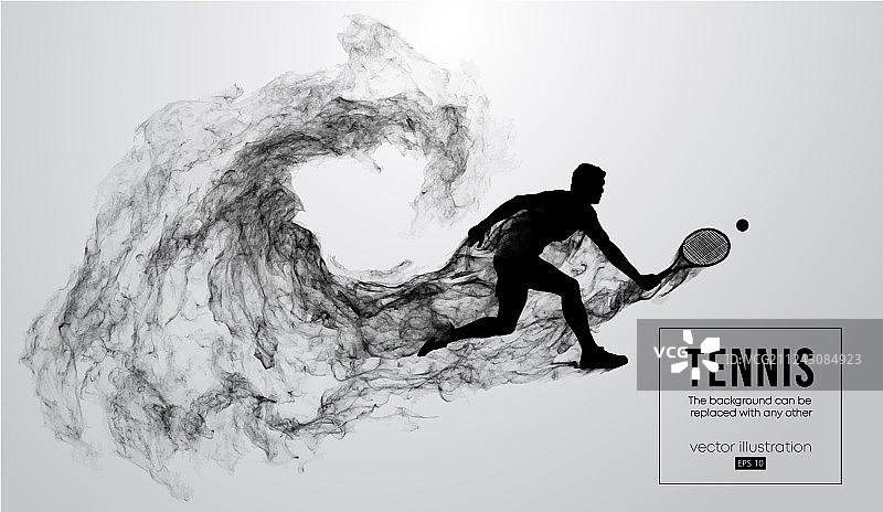 网球运动员抽象轮廓图片素材