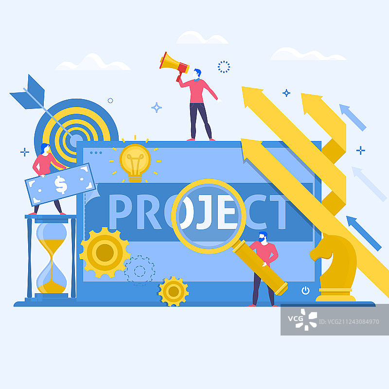 项目管理业务多任务处理概念图片素材