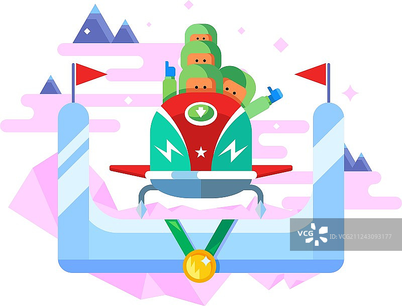 冬季运动：有舵雪橇图片素材