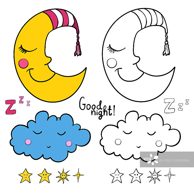 关于睡眠的着色图片合集图片素材