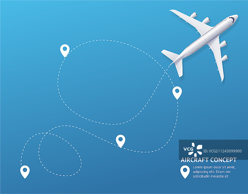 逼真3D飞机和轨道图片素材