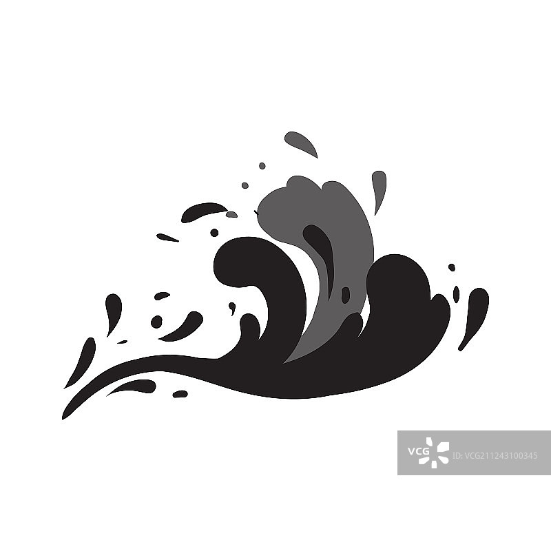 孤立的暴风雨海浪图标图片素材