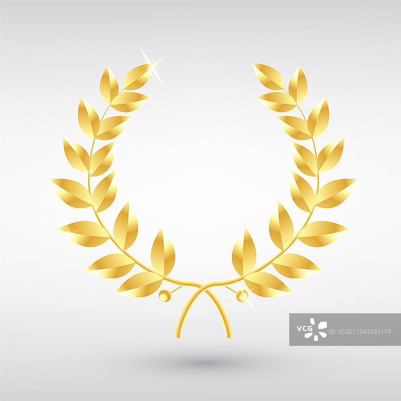 象征胜利和成就的金色月桂花环图片素材