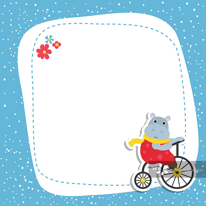 卡通河马贺卡图片素材