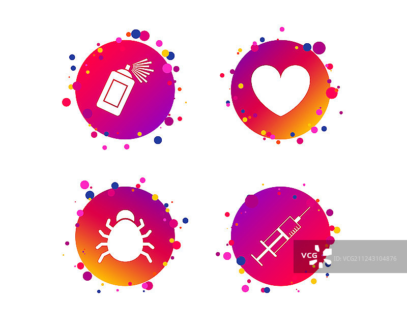 虫子疫苗心形喷雾罐图标图片素材