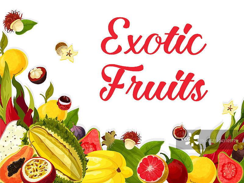 异域新鲜热带水果海报图片素材
