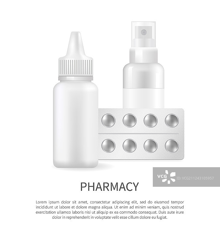 鼻腔喷雾剂泡罩包装药房海报图片素材