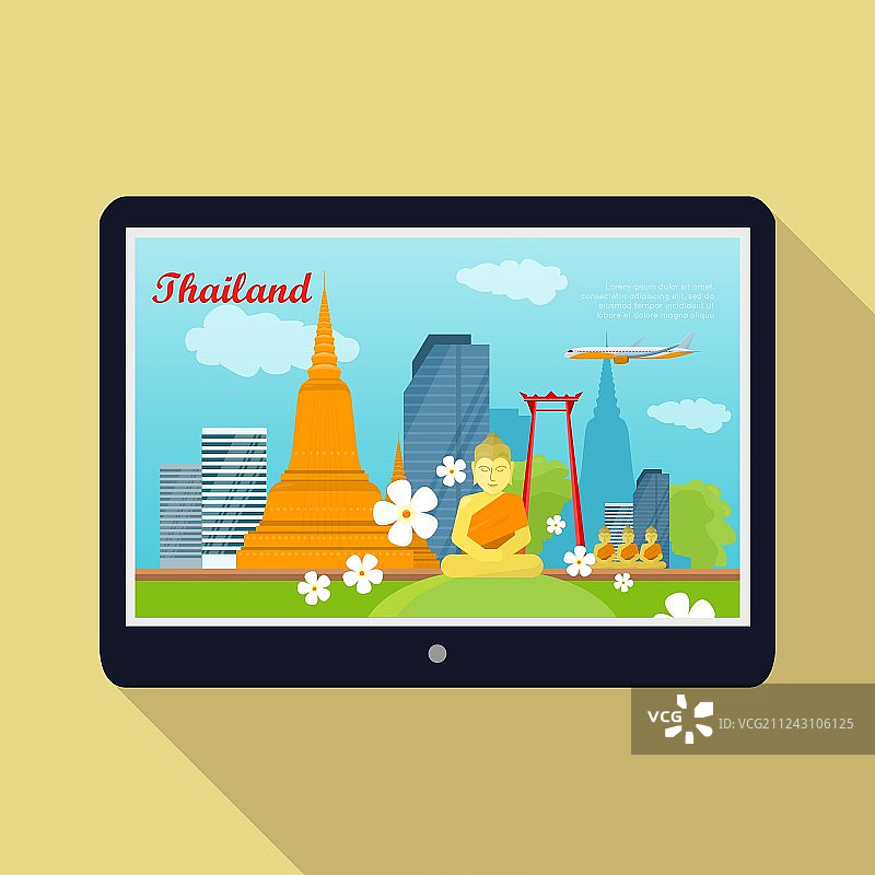 泰国旅游主题banner：泰国地标图片素材