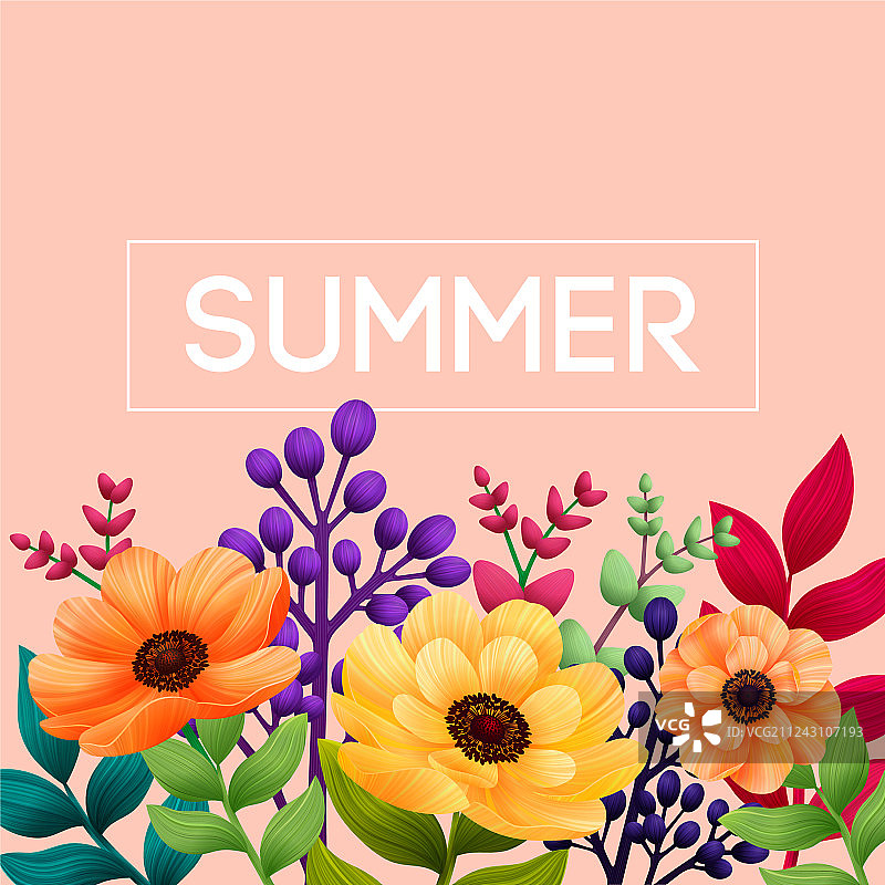 树叶夏季热带设计模板图片素材