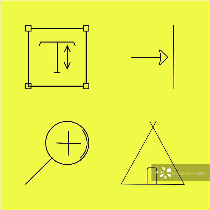 基本线性图标集图片素材