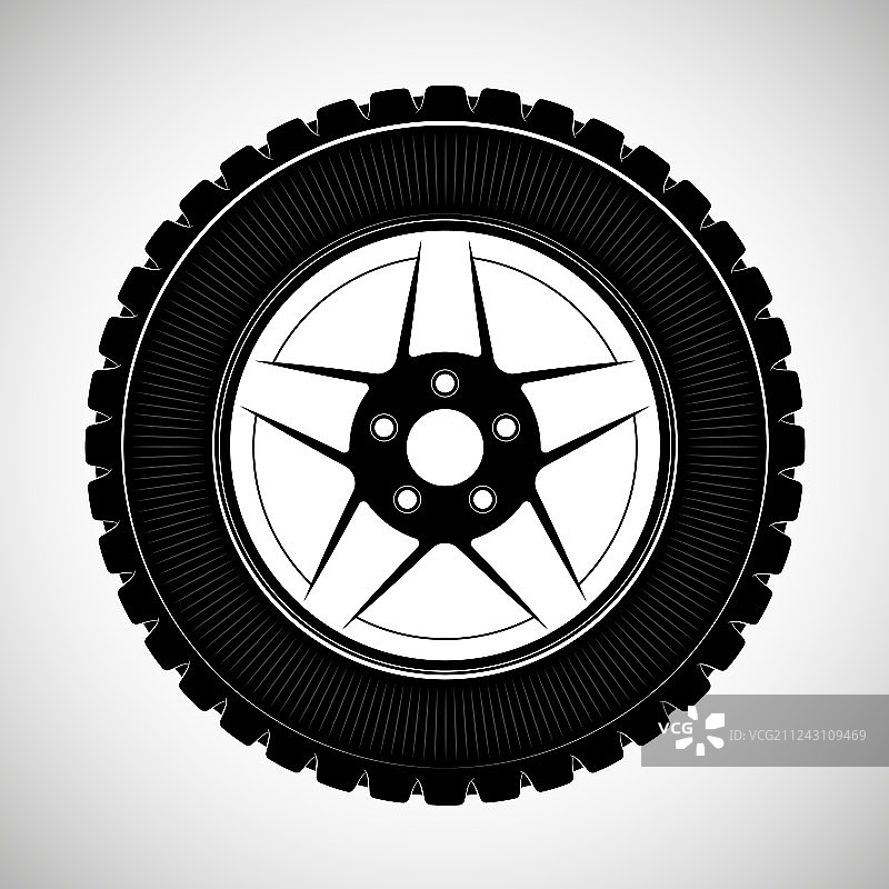 用于logo或标志的黑色车轮和轮胎图片素材