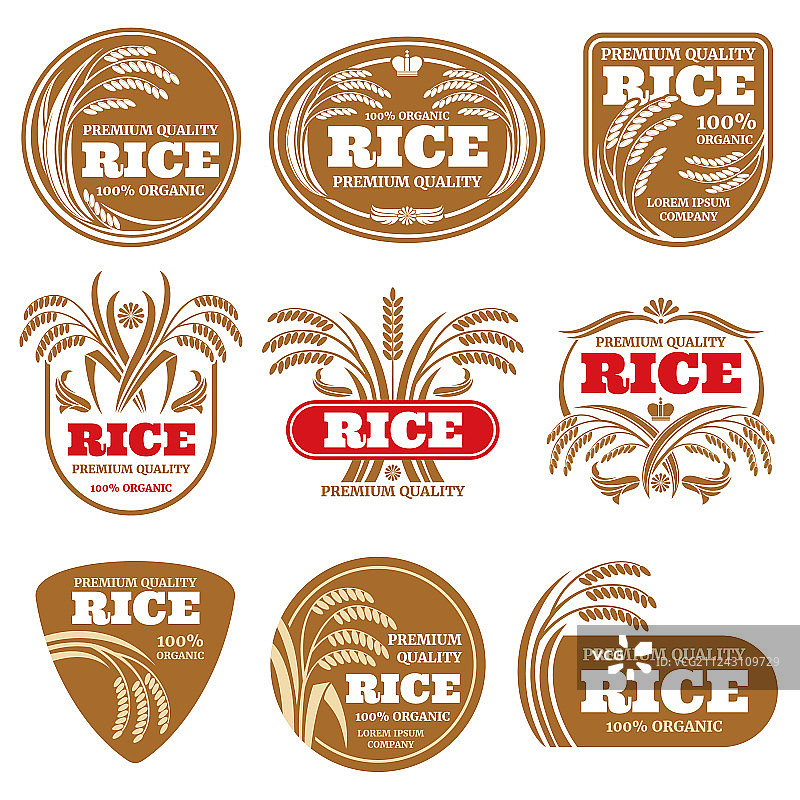 有机稻米标签健康食品图片素材