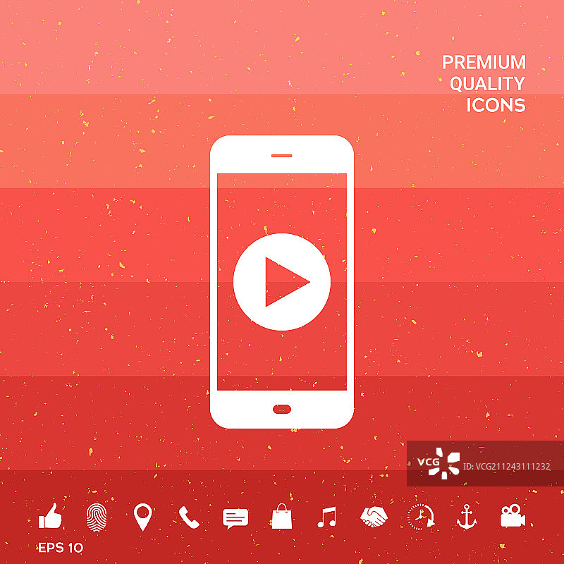 带播放按钮的商务电话图标图片素材