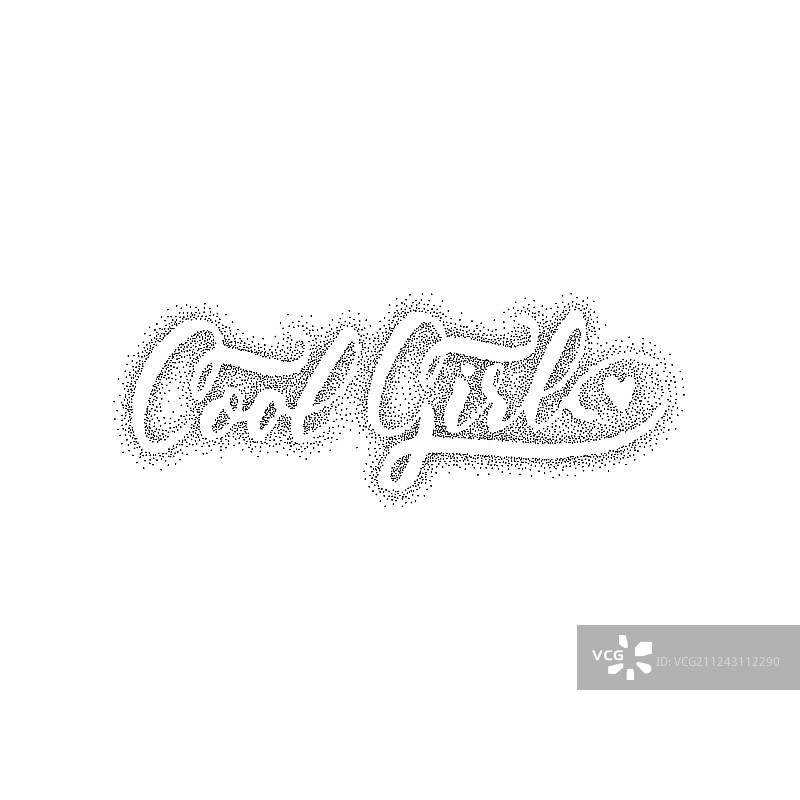 酷炫女孩的点彩书法拼贴图片素材