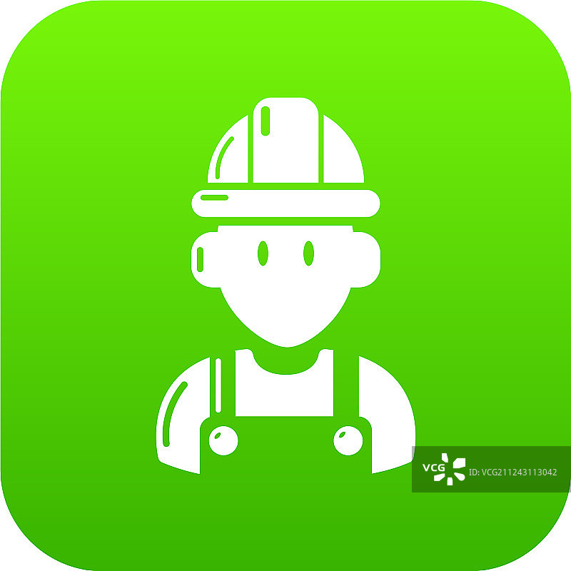 绿色建筑工人图标图片素材