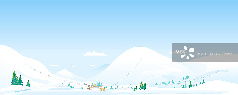 山地滑雪度假村景观背景图片素材