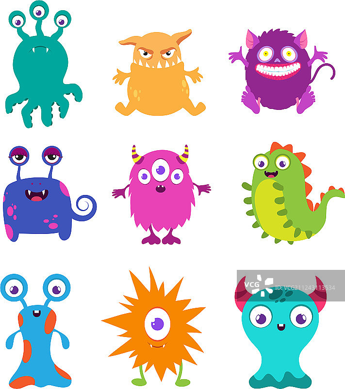 卡通趣味T恤怪物图案图片素材