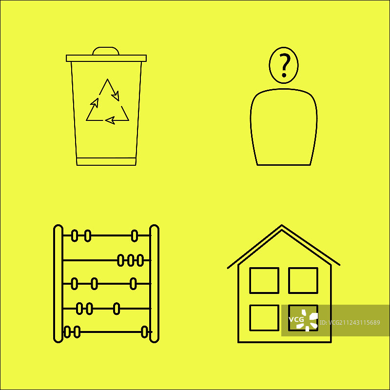 基本线性图标集图片素材