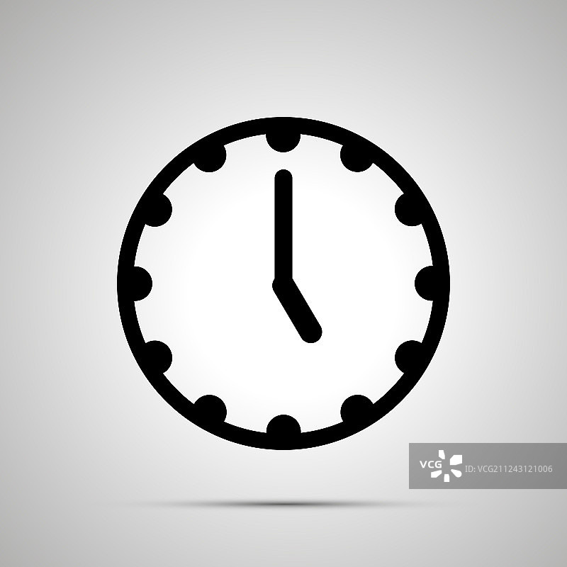 显示5:00的简约黑色时钟图标图片素材