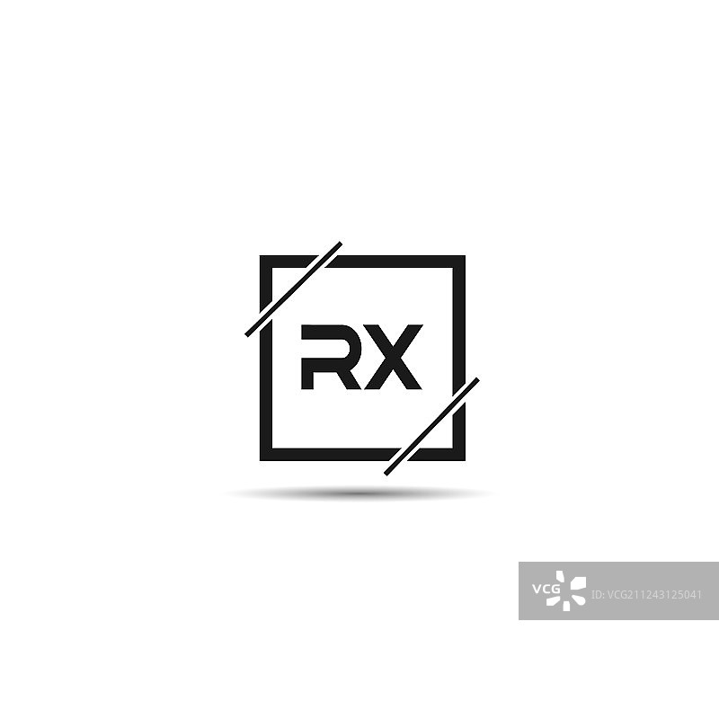 字母RX标志模板设计图片素材