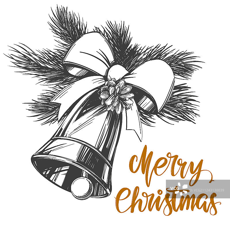 圣诞铃铛书法字体符号图片素材