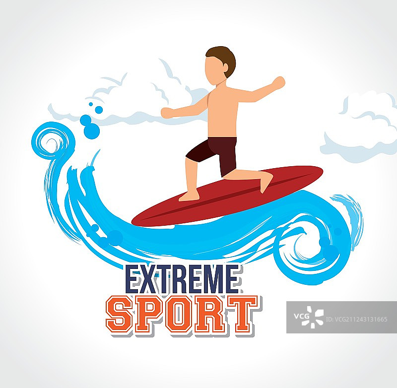 男子冲浪极限运动图片素材